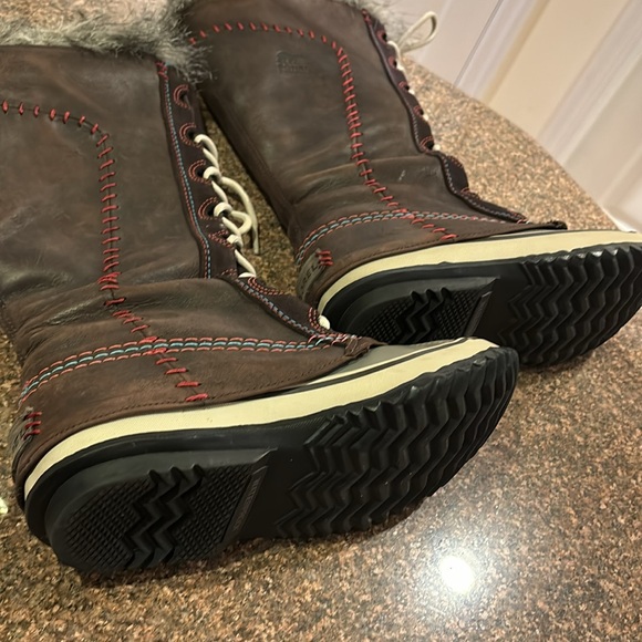 SOREL CATE THE GREAT LADIES BROWN GRAY WINTER SKI SNOW BOOTS-6M-1927-059 - Picture 9 of 14